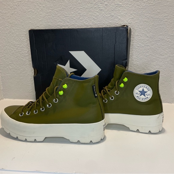 Converse Women's Moss Green High-Top Sneakers, Size 10 - Picture 4 of 6